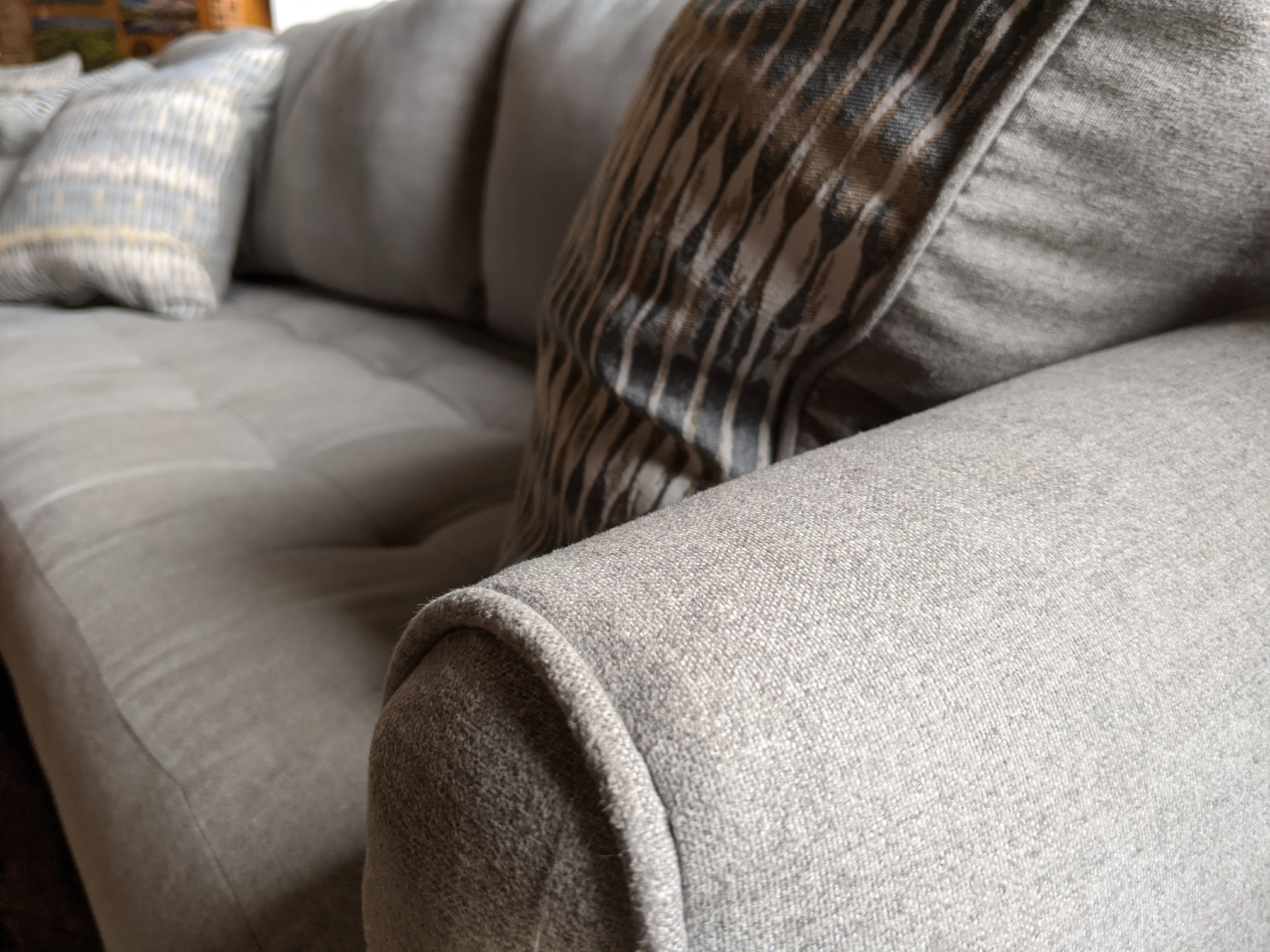 Grey fabric sofa
